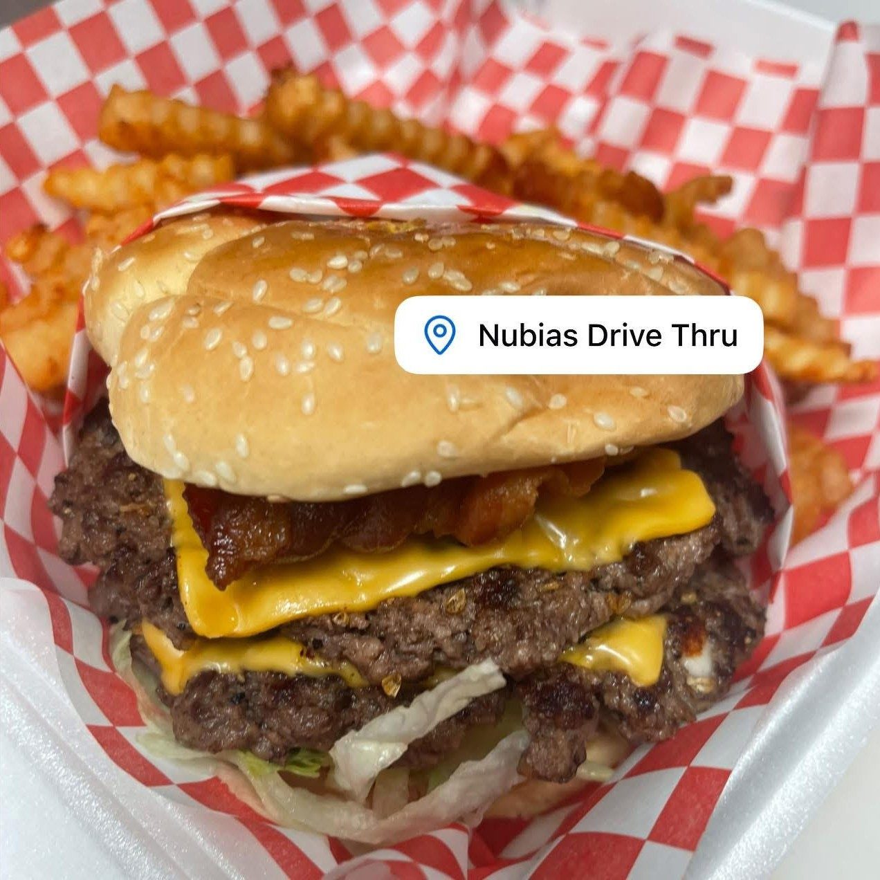 Nubia's Bacon Cheese Burger Combo.