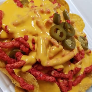 Nachos with Hot Cheetos
