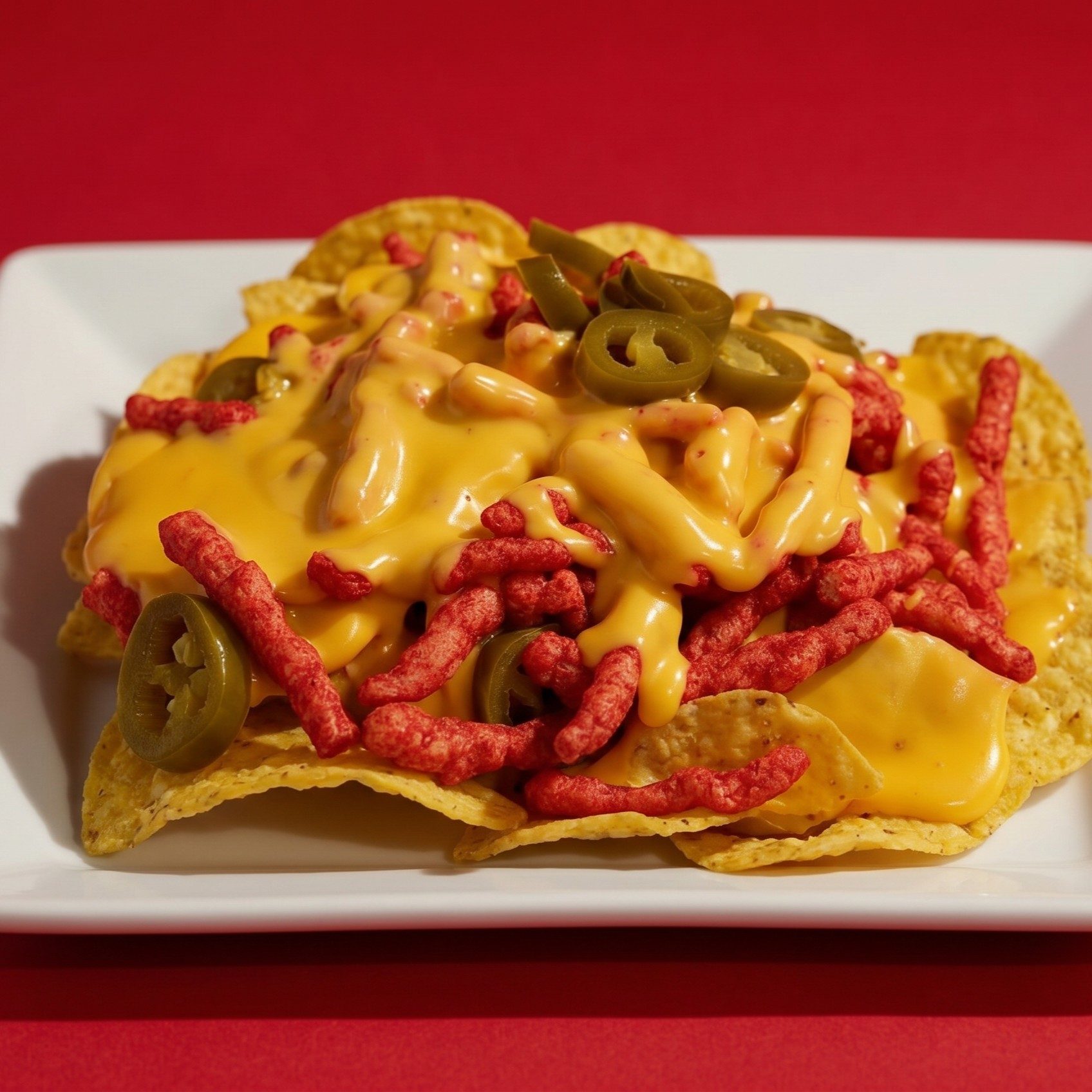 Nachos with Hot Cheetos.
